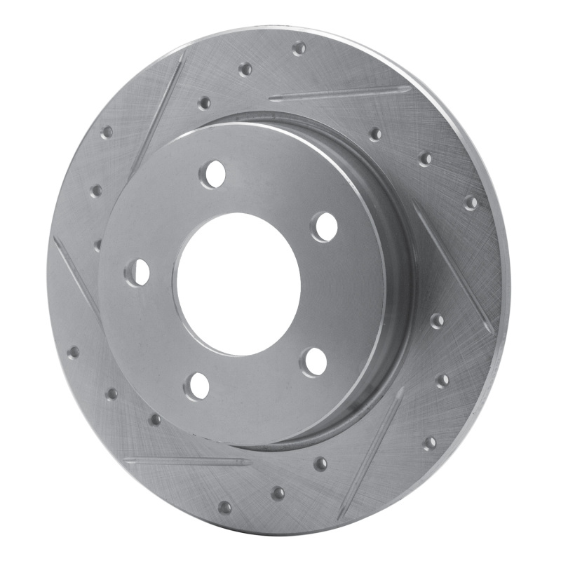 Mazda 3 Brake Rotor (1) - Rear Left - R1 Concepts - Drilled & Slotted - Silver - `04-`13